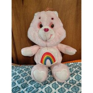 Original Vintage 1983 Kenner Care Bears CHEER BEAR Plush Toy Teddy Bear Rainbow
